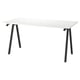 Option: A white TROTTEN desk with black metal a-frame legs, offering a sturdy and modern design.