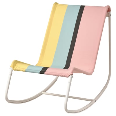 TUMHOLMEN rocker: colorful, lightweight, striped seat, indoor/outdoor.