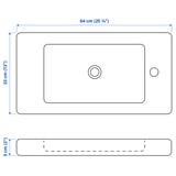 Illustration with measurements for the product: TVÄLLEN.