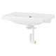 Option: Depicts a TVÄLLEN white ceramic wall-mounted washbasin with a sleek rectangular design and soft edges.