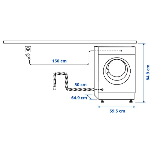 Illustration with measurements for the product: UDDARP.