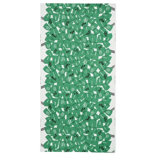 ULLRANUNKEL green fabric with leaf pattern, 100% cotton.