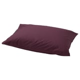 A maroon-colored rectangular pillowcase. Made with a blend of cotton and lyocell, it a crisp, smooth design, ideal for comfortable sleep.