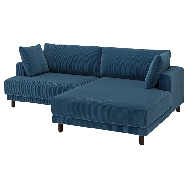 UPPÅKRA 3-seat modular sofa, with chaise longue, right/Samsala dark blue