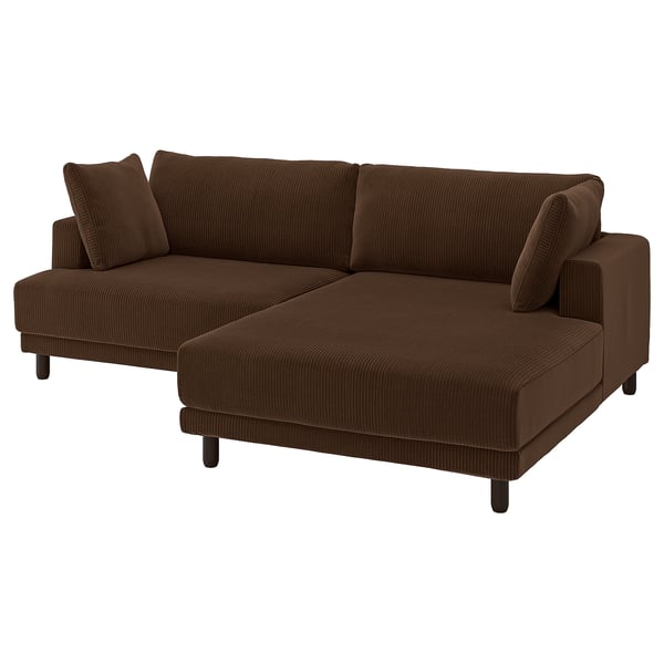 UPPÅKRA 3-seat modular sofa, with chaise longue, right/Samsala dark brown