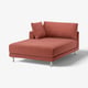 UPPÅKRA Chaise longue module, with armrest left/Samsala brown-red
