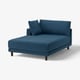 UPPÅKRA Chaise longue module, with armrest left/Samsala dark blue