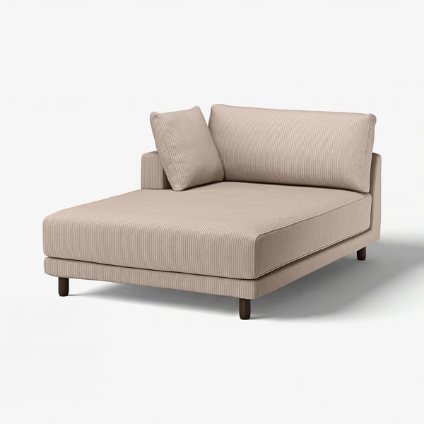 UPPÅKRA Chaise longue module, with armrest left/Samsala grey-beige