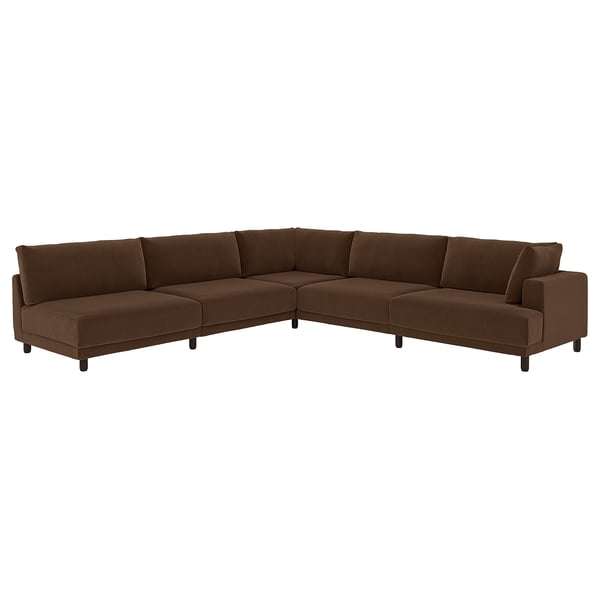 UPPÅKRA Modular corner sofa, 6 seat, with open end, left/Samsala dark brown