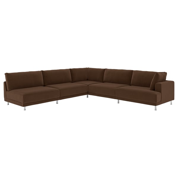 UPPÅKRA Modular corner sofa, 6 seat, with open end, left/Samsala dark brown