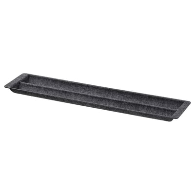 A black UPPDATERA drawer organizer, rectangular shaped, made of polyester.