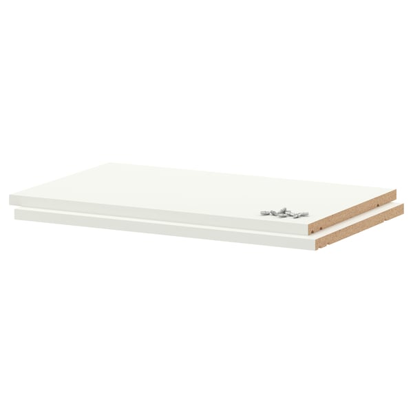 UTRUSTA white shelf, melamine, rectangular, sturdy, 18mm thick.