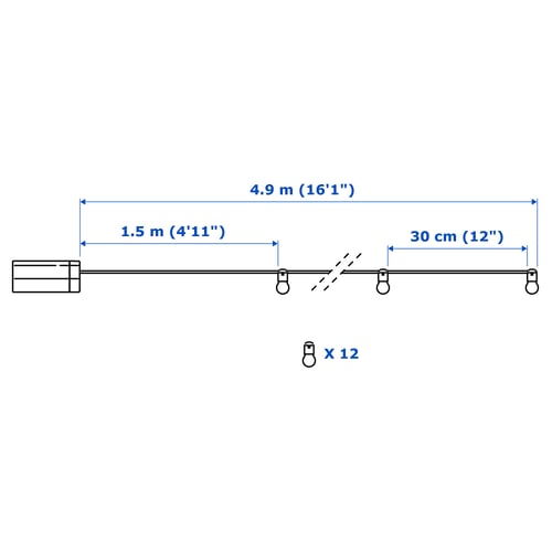 Illustration with measurements for the product: UTSUND.