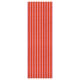 Red and white striped rectangular cotton rug.