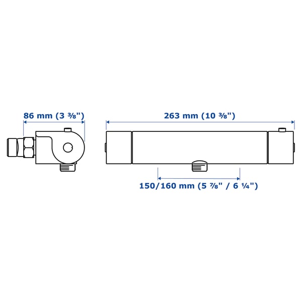 Illustration with measurements for the product: VALLAMOSSE.