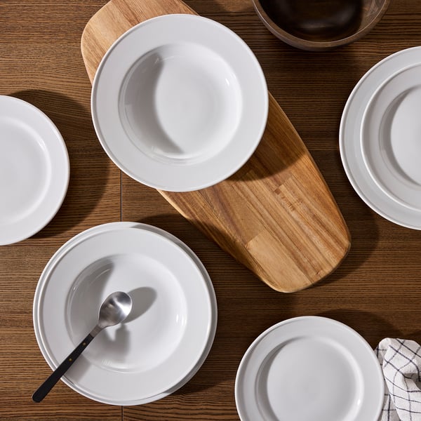 VARDAGEN Deep plate, white, 25 cm