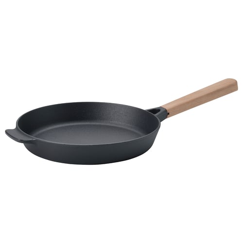 VARDAGEN Frying pan, cast iron/beech, 22 cm