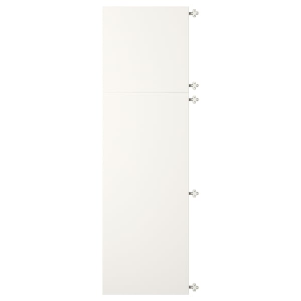 White VEDDINGE door with nickel-plated fittings.