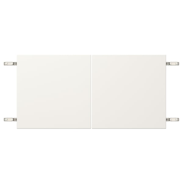 VEDDINGE white cabinet, nickel hinges. Fibreboard, polyurethane, acrylic paint. Rectangle, modern design.