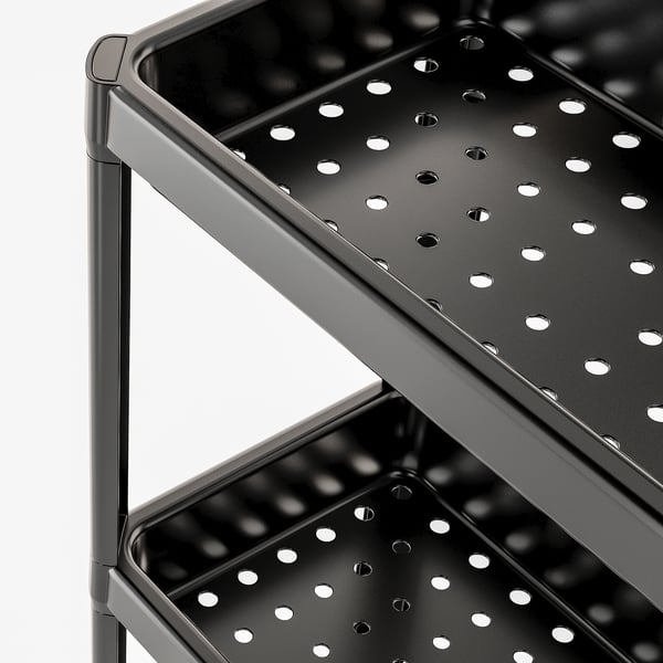 VESKEN Shelf unit, black, 37x23x101 cm