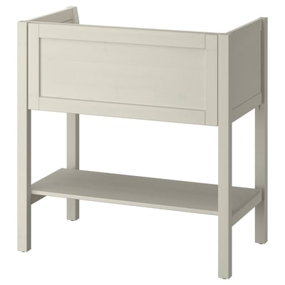 VIDVESSEL Wash-stand with drawer, light grey-beige stained, 80x48x84 cm