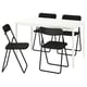 VIHALS Table and 4 chairs, white white/black, 125x74 cm