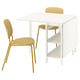 VIHALS / VIHALS Table and 2 chairs, gateleg table white/yellow Tibbleby yellow, 39/95/151x90 cm