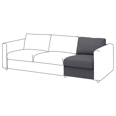 VIMLE sofa in grey, modern design, clean lines, 3-seater.