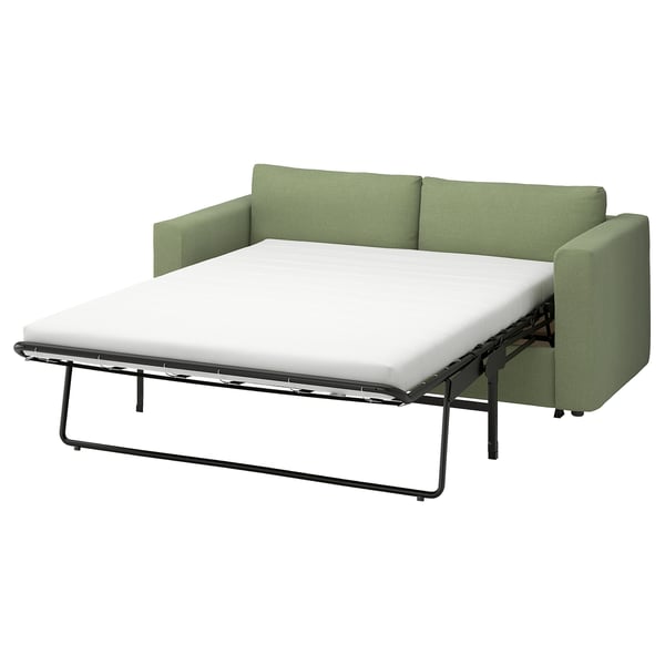 VIMLE 2-seat sofa-bed, Mosshed grey-green