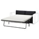 A black VIMLE sleeper sofa with a white mattress, supported by a metal frame.