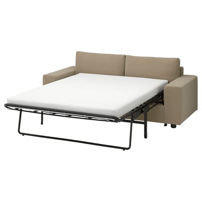 VIMLE 2-seat sofa-bed, with wide armrests/Johanneshov brown-beige