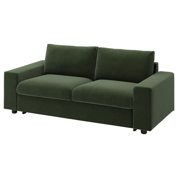 VIMLE 2-seat sofa-bed, with wide armrests/Johanneshov dark green