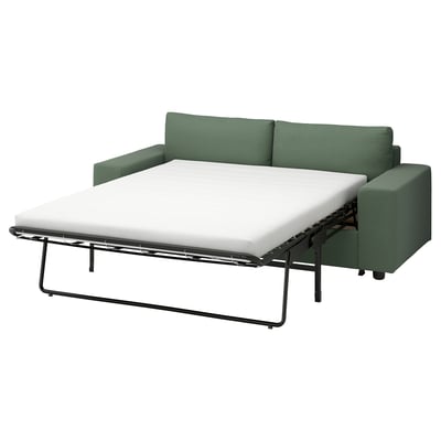 VIMLE 2-seat sofa-bed, with wide armrests/Knäbäck grey-green