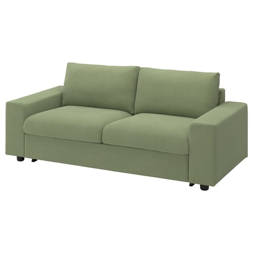 VIMLE 2-seat sofa-bed, with wide armrests/Mosshed grey-green