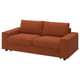 VIMLE 2-seat sofa-bed, with wide armrests/Mosshed red-brown