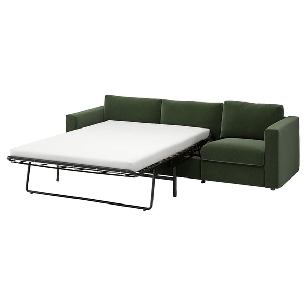 VIMLE 3-seat sofa-bed, Johanneshov dark green