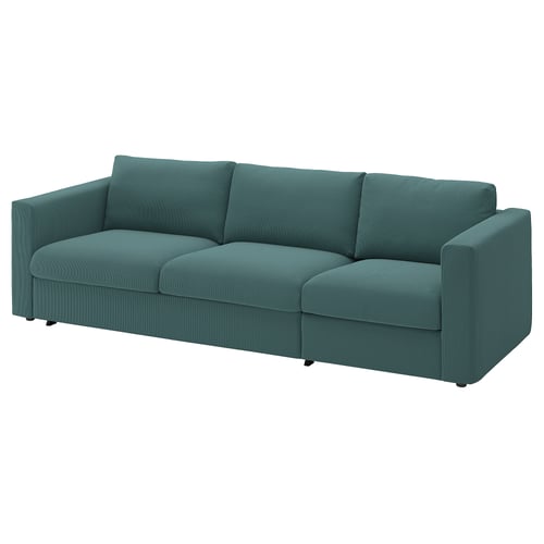 VIMLE 3-seat sofa-bed, Kelinge grey-turquoise