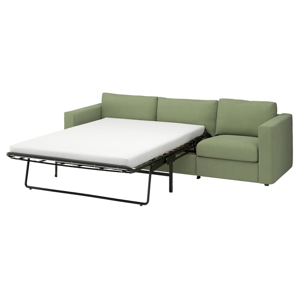 VIMLE 3-seat sofa-bed, Mosshed grey-green