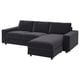 Dark gray VIMLE sectional sofa, sleek with chaos lounge, modern design.