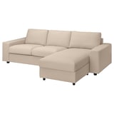 VIMLE sectional sofa, beige, fabric, l-shape, modern, three-seater, with chaise.