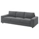 VIMLE 3-seat sofa, with wide armrests/Johanneshov dark grey