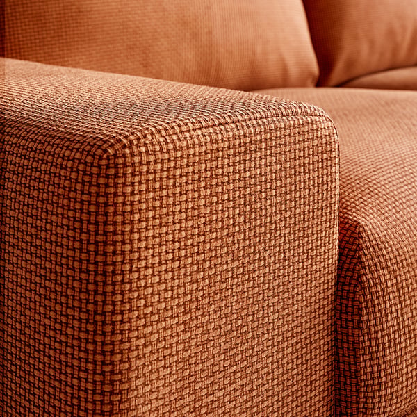 VIMLE 3-seat sofa, with wide armrests/Mosshed red-brown