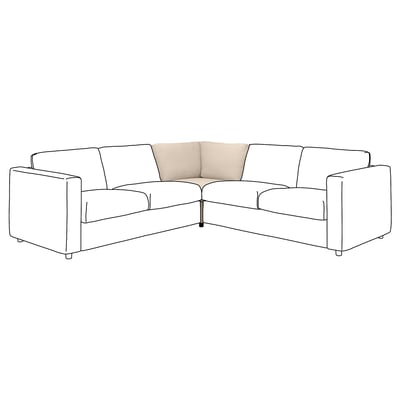 VIMLE sectional sofa in beige, modern design with square cushions, upholstered in hallarp fabric.