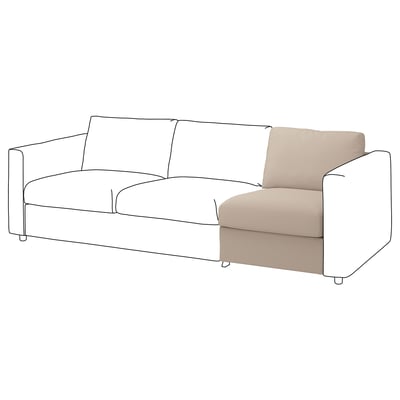VIMLE sofa, beige, cotton-polyester cover, clean lines, two-tone texture, comfy.
