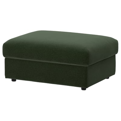 VIMLE Cover for footstool with storage, Johanneshov dark green