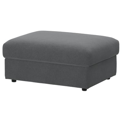 VIMLE Cover for footstool with storage, Johanneshov dark grey