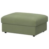 VIMLE Cover for footstool with storage, Mosshed grey-green