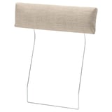 A beige VIMLE headrest with a rectangular shape and a metal frame, designed for comfort and easy cleaning.