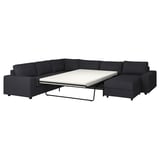 VIMLE sectional sofa, dark grey, fabric, l-shape, modern design.