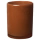 Brown glass candle holder, cylindrical shape, textured design, handcrafted.